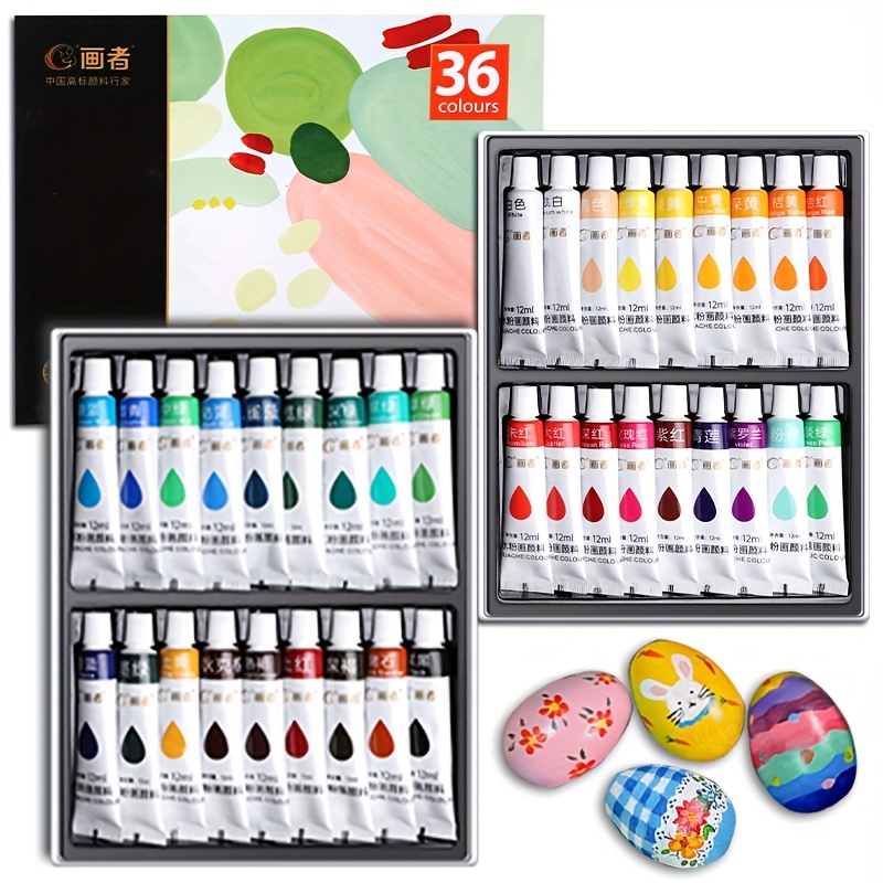 Gouache Paint Set - Ensemble de peinture Gouache 36 couleurs
