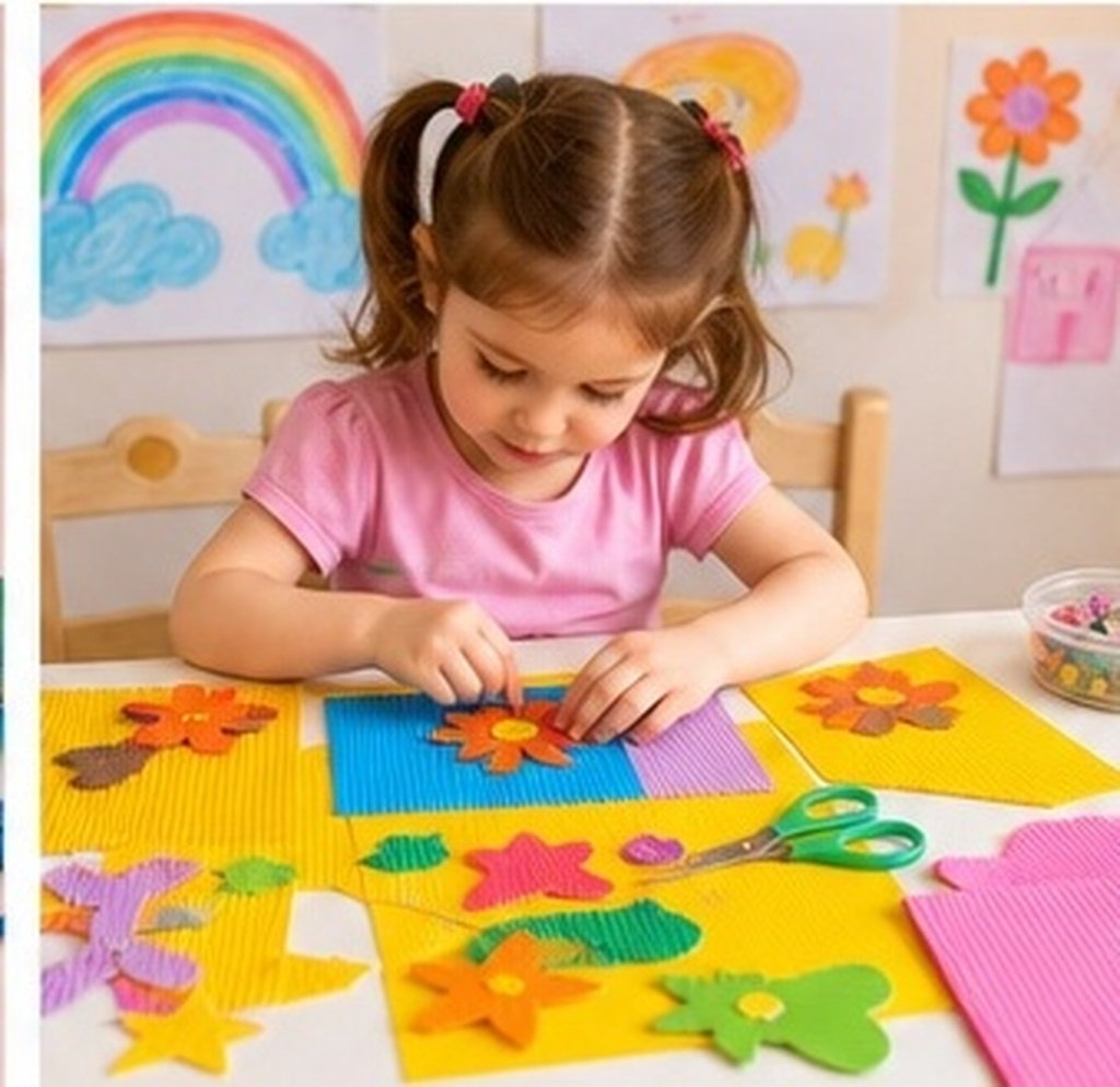 Art Craft With Paper - 40 pièces de papier ondulé multicolore,